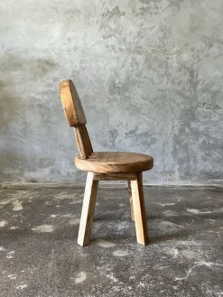 Pamono Small Children's Chair in Natural Blond Teak with Three-Bar Back><noscript><img width=