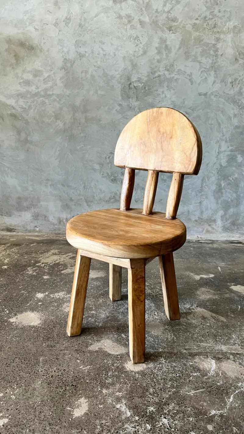 Pamono Small Children's Chair in Natural Blond Teak with Three-Bar Back> Children's Chairs