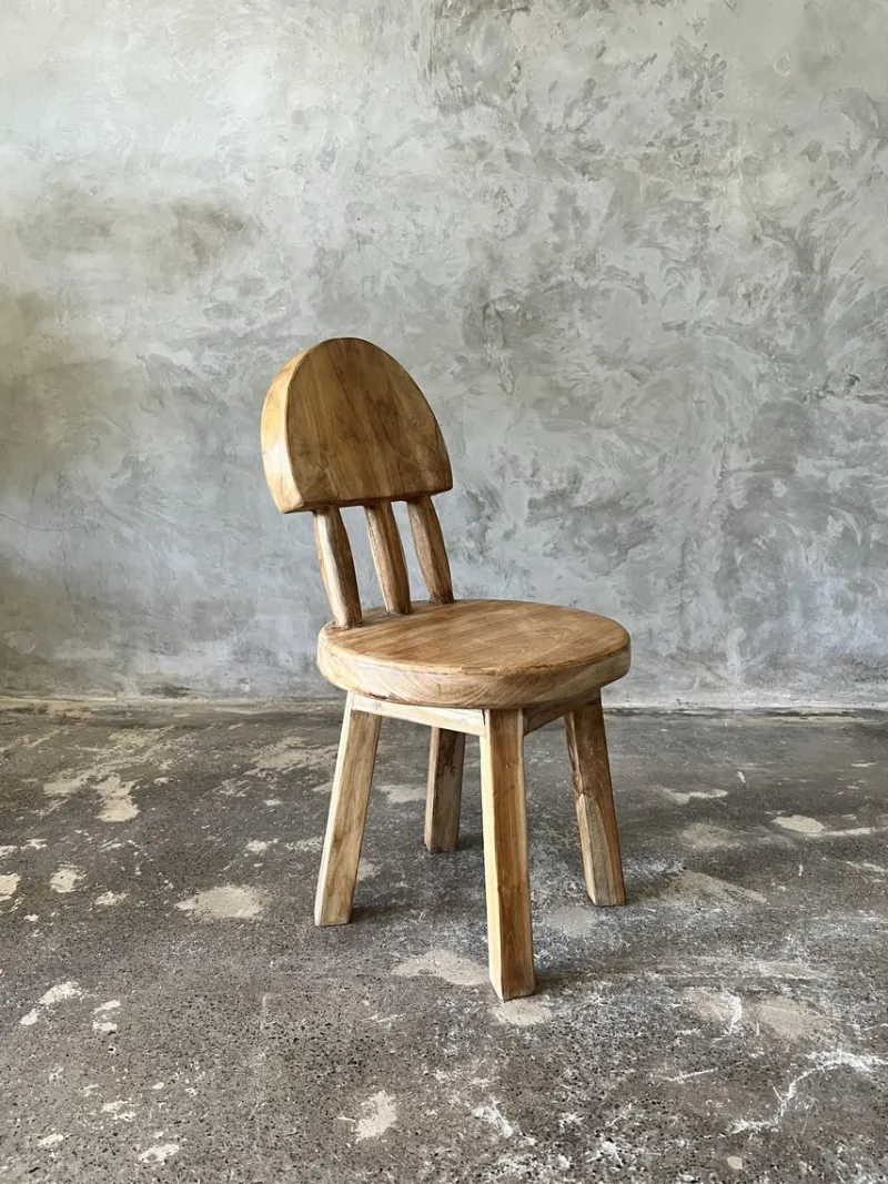 Pamono Small Children's Chair in Natural Blond Teak with Three-Bar Back> Children's Chairs