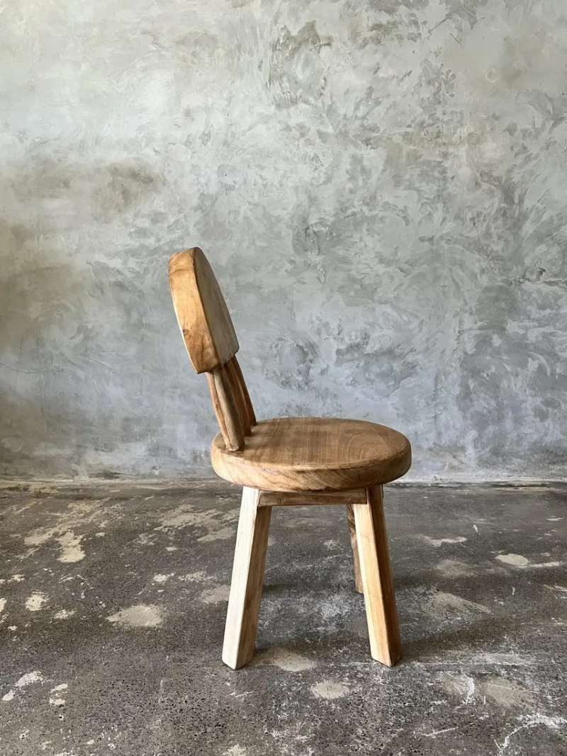 Pamono Small Children's Chair in Natural Blond Teak with Three-Bar Back> Children's Chairs
