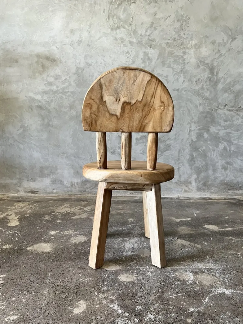 Pamono Small Children's Chair in Natural Blond Teak with Three-Bar Back> Children's Chairs