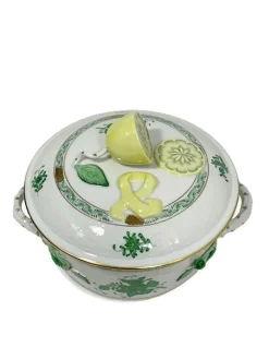 Discount Pamono Small Chinese Bouquet Apponyi Green Porcelain Tureen with Handles from Herend
