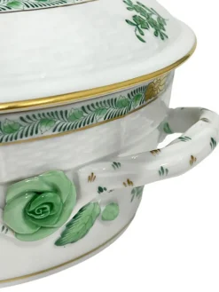 Discount Pamono Small Chinese Bouquet Apponyi Green Porcelain Tureen with Handles from Herend