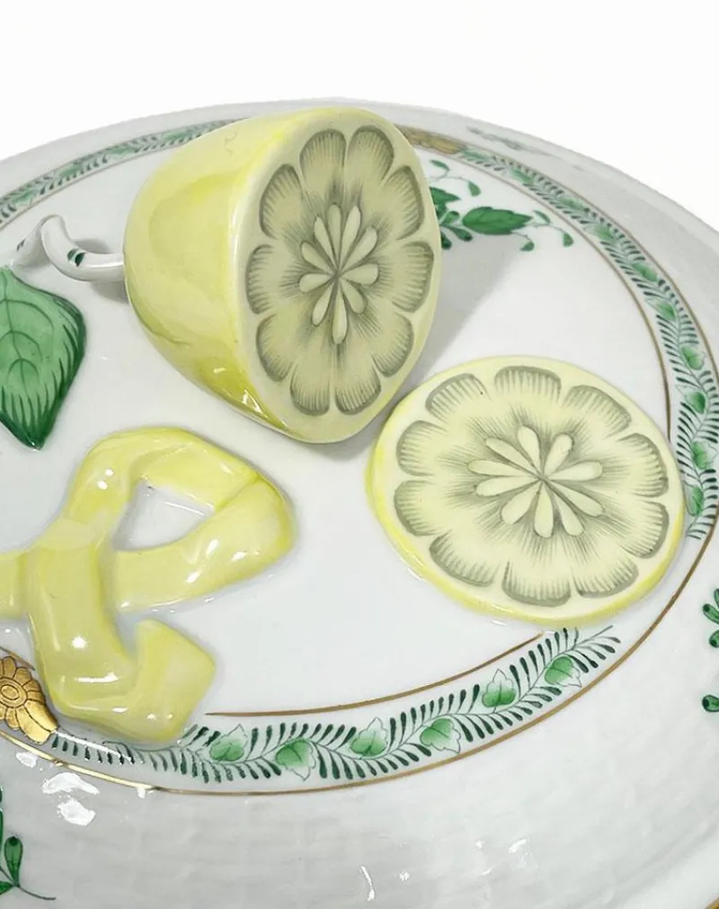 Discount Pamono Small Chinese Bouquet Apponyi Green Porcelain Tureen with Handles from Herend