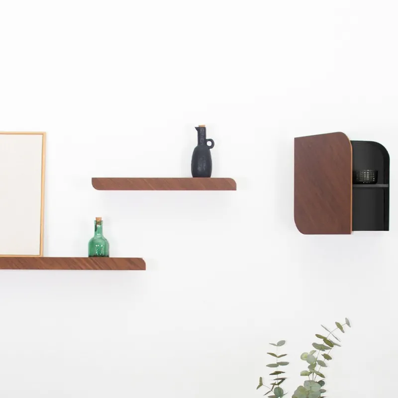 New Pamono Small Cielo Wall Shelf in Walnut by Woodendot