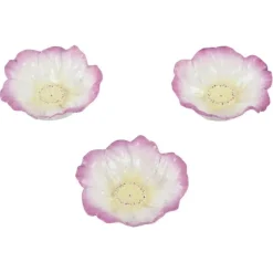 Pamono Small Early 20th Century Art Nouveau French Faience Floral Bowls, Set of 3> Bowls