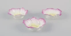 Best Pamono Small Early 20th Century Art Nouveau French Faience Floral Bowls, Set of 3