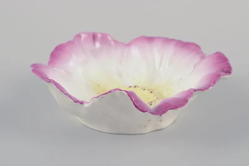 Best Pamono Small Early 20th Century Art Nouveau French Faience Floral Bowls, Set of 3
