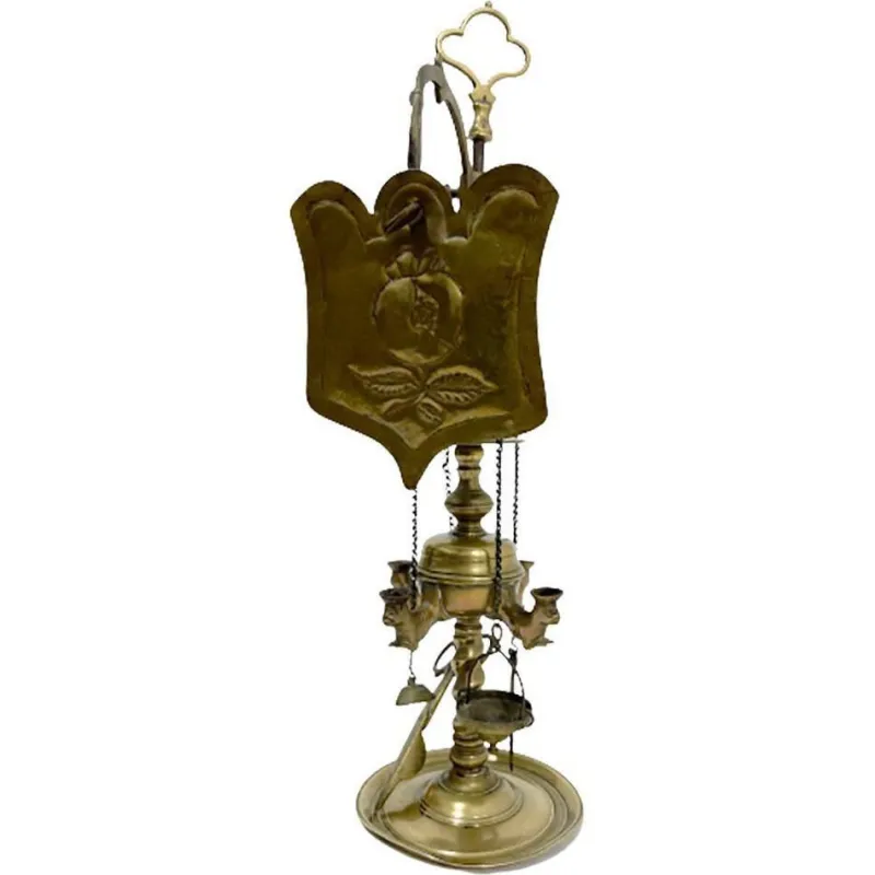 Pamono Small Early 19th Century Brass Lucerne Oil Lamp> Ceiling Lights