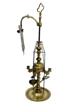 Pamono Small Early 19th Century Brass Lucerne Oil Lamp> Ceiling Lights
