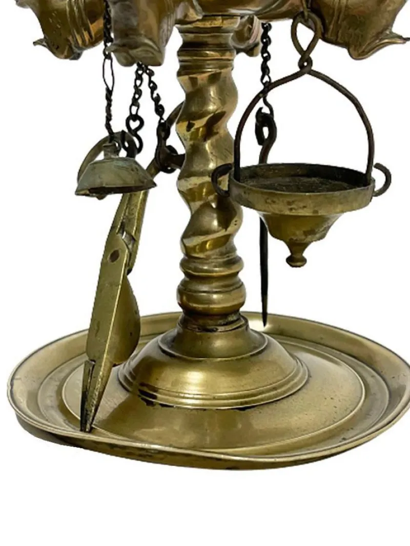 Pamono Small Early 19th Century Brass Lucerne Oil Lamp> Ceiling Lights