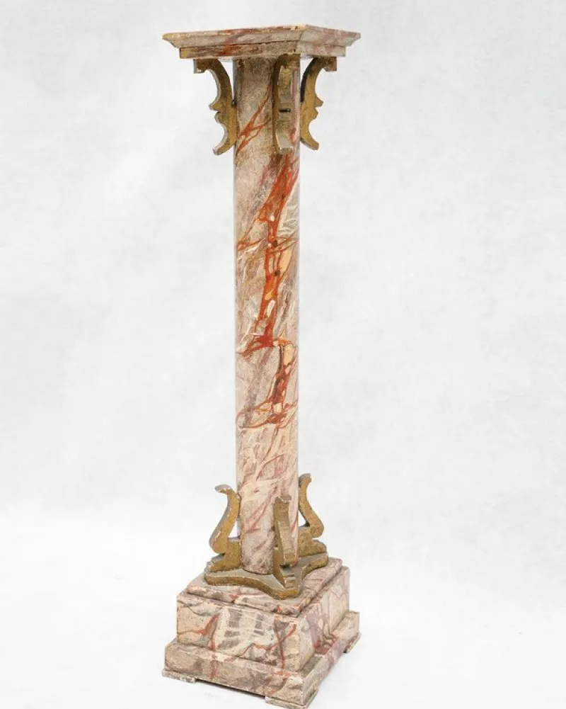 Pamono Small Faux Marble Pedestal Column, 19th Century> Pedestals And Columns