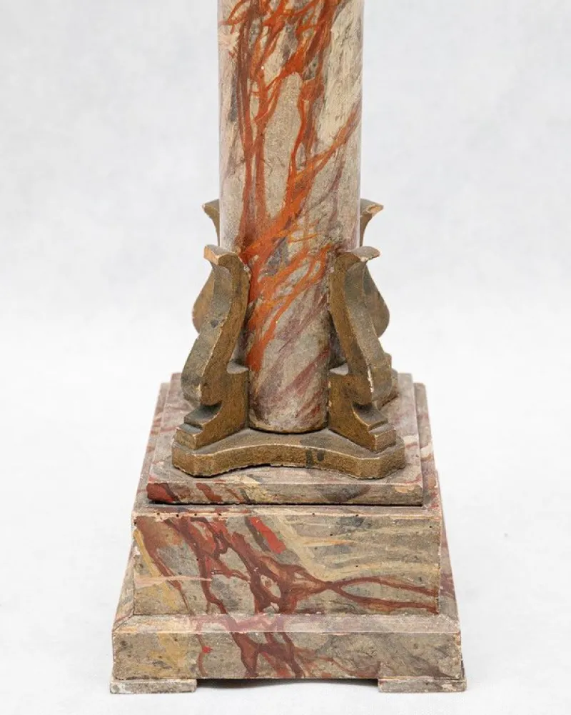 Pamono Small Faux Marble Pedestal Column, 19th Century> Pedestals And Columns