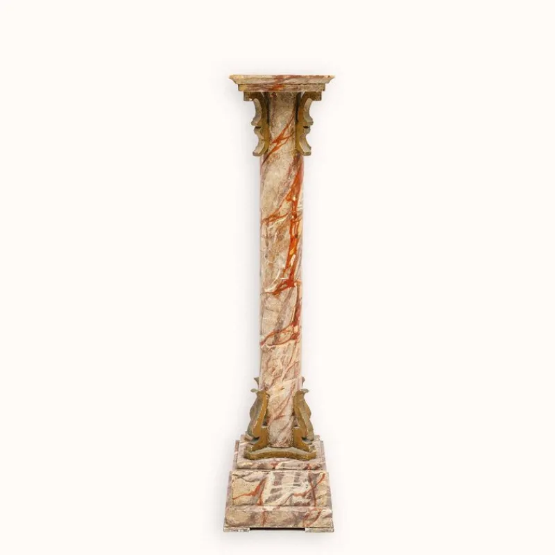 Pamono Small Faux Marble Pedestal Column, 19th Century> Pedestals And Columns