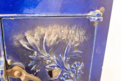 Outlet Pamono Small French Art Deco Blue Enamelled Coal Stove, 1890s