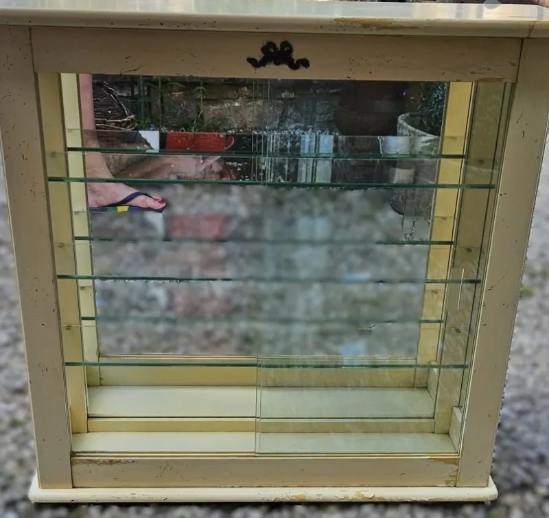 Discount Pamono Small French Wall-Mounted Display Case in Painted Wood, 1920s