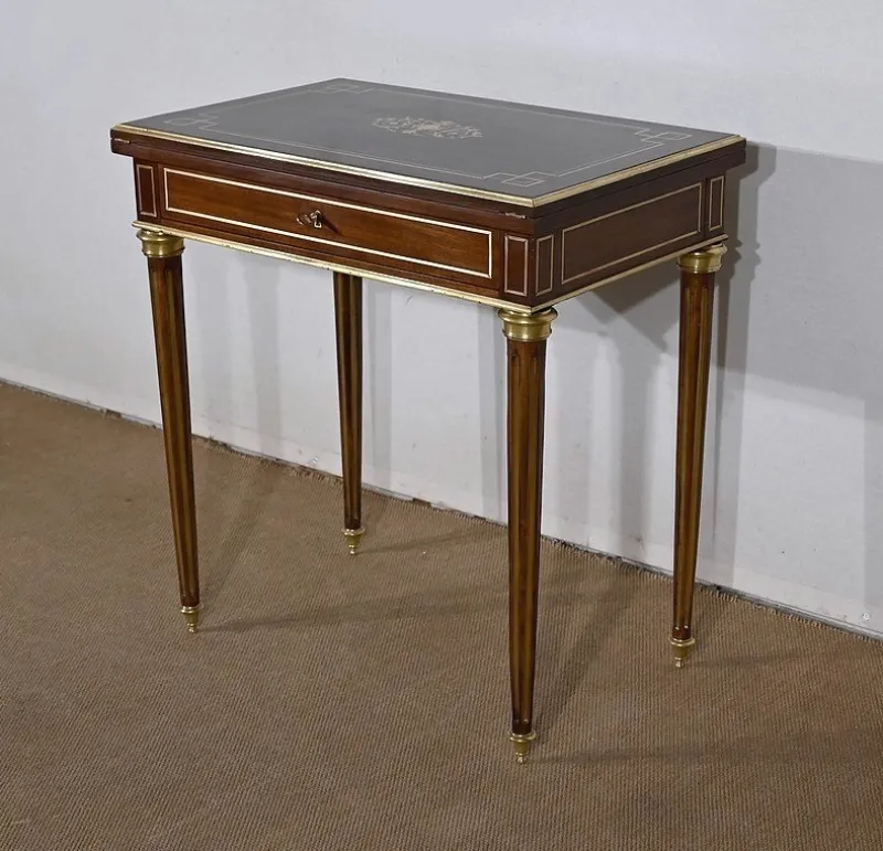 Pamono Small Game Table in Louis XVI Style, Late 19th Century> Game Tables