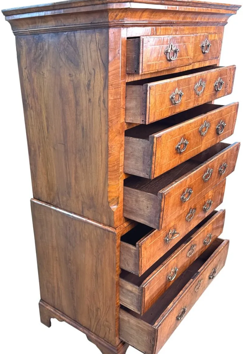 Outlet Pamono Small Georgian Walnut Tallboy, 1720