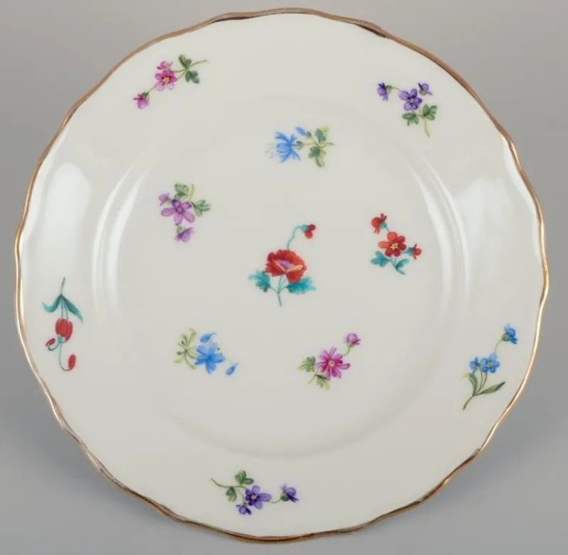 Pamono Small German Porcelain Lunch Plates from Silesia, 1930, Set of 6> Dinner Plates & Bowls