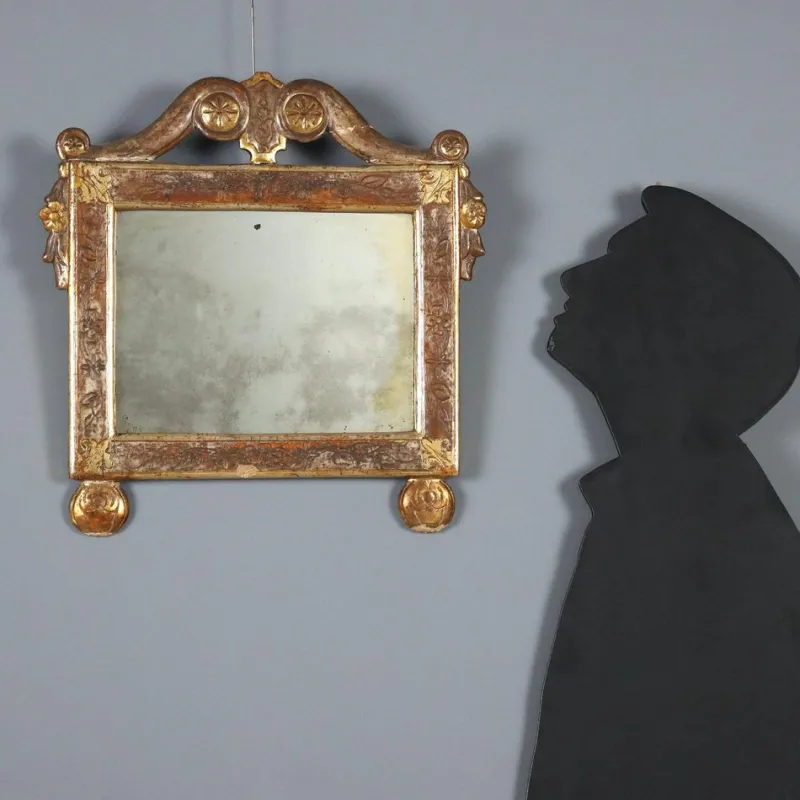 Pamono Small Gilded Wall Mirror> Mirrors