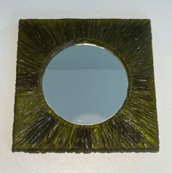 Online Pamono Small Green Resin Mirror, France, 1970