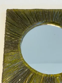 Online Pamono Small Green Resin Mirror, France, 1970