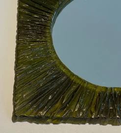 Online Pamono Small Green Resin Mirror, France, 1970