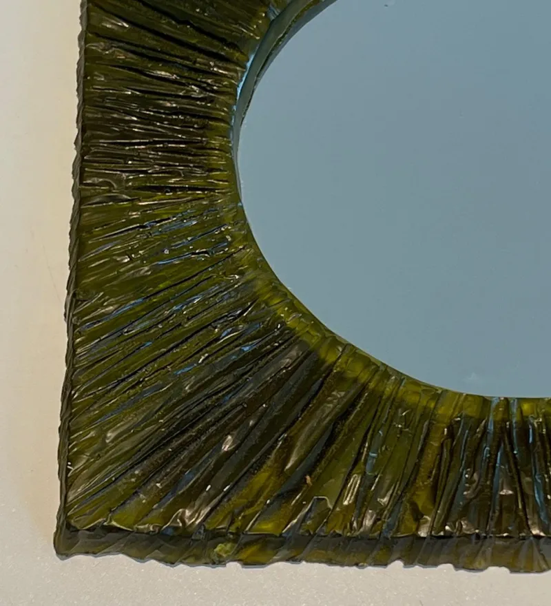 Online Pamono Small Green Resin Mirror, France, 1970