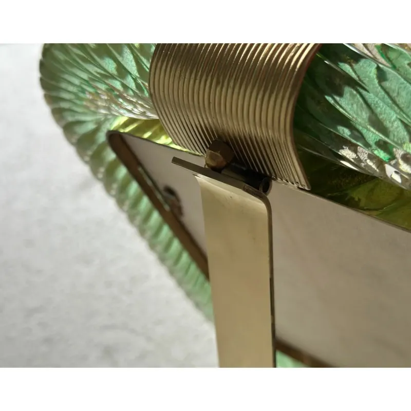 Pamono Small Green Torchon Picture Frame in Murano Glass and Brass by Simoeng> Decorative Objects