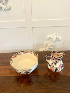 Online Pamono Small Hand Painted Masons Ironstone Jug and Bowl, 1920s, Set of 2