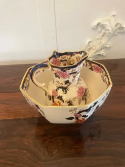 Online Pamono Small Hand Painted Masons Ironstone Jug and Bowl, 1920s, Set of 2