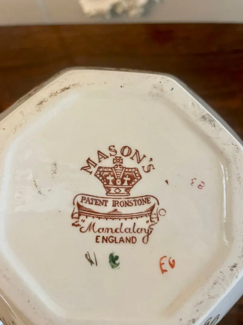 Online Pamono Small Hand Painted Masons Ironstone Jug and Bowl, 1920s, Set of 2