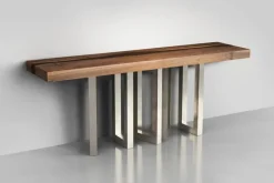 Sale Pamono Small Il Pezzo 6 Nickel Console Table by Il Pezzo Mancante