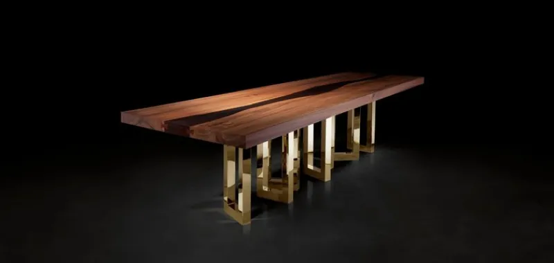 Sale Pamono Small Il Pezzo 6 Nickel Console Table by Il Pezzo Mancante