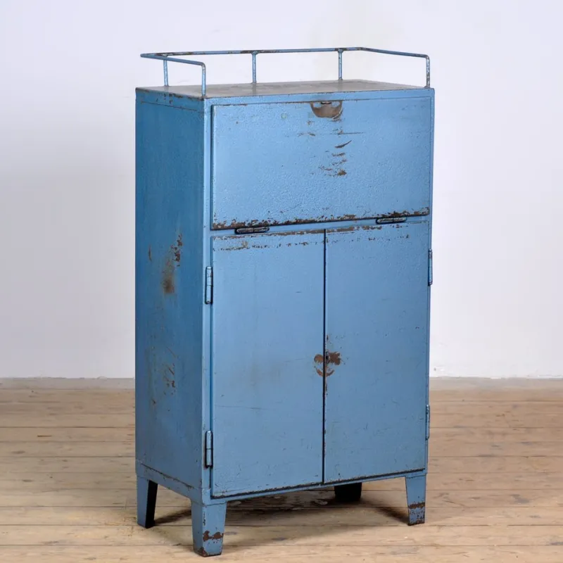 Best Pamono Small Industrial Iron Cabinet with Drawers, 1970s