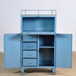 Best Pamono Small Industrial Iron Cabinet with Drawers, 1970s