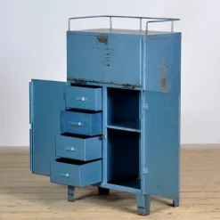 Best Pamono Small Industrial Iron Cabinet with Drawers, 1970s