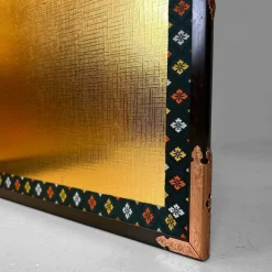 Pamono Small Japanese Byōbu Folding Screen in Gold Color, 1970s