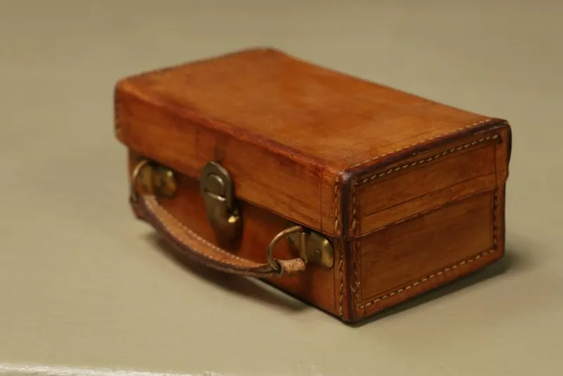 Best Pamono Small Leather Suitcase or Trunk