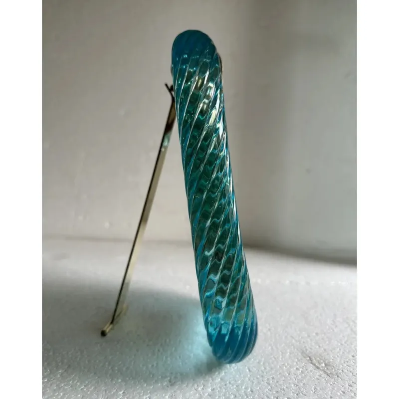 Outlet Pamono Small Light-Blue Torchon Picture Frame in Brass by Simoeng