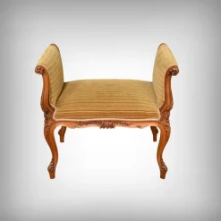 Sale Pamono Small Louis XV Style Bench with Armrests in Blond Mahogany, 1920s