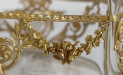 Pamono Small Louis XVI Style Glass and Brass Planter, 1900s><noscript><img width=