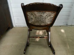 Clearance Pamono Small Mahogany and Tapestry Rocking Chair, 1890s