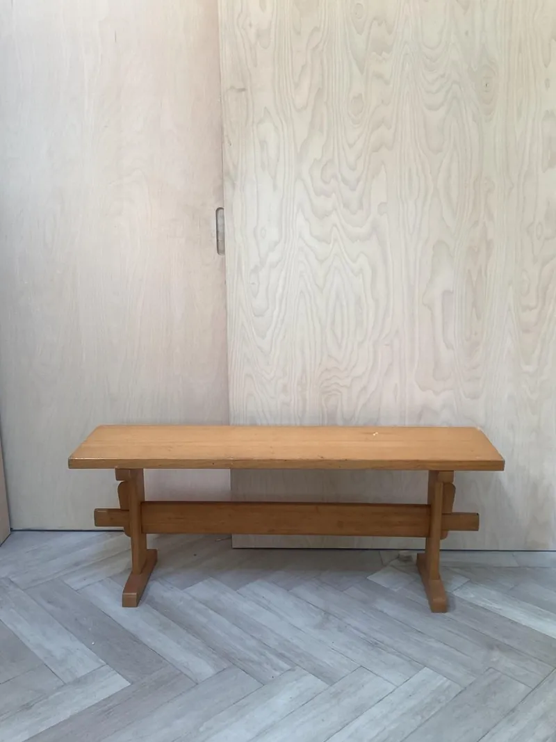 Discount Pamono Small Midcentury Modern Bench in Pine, 1970