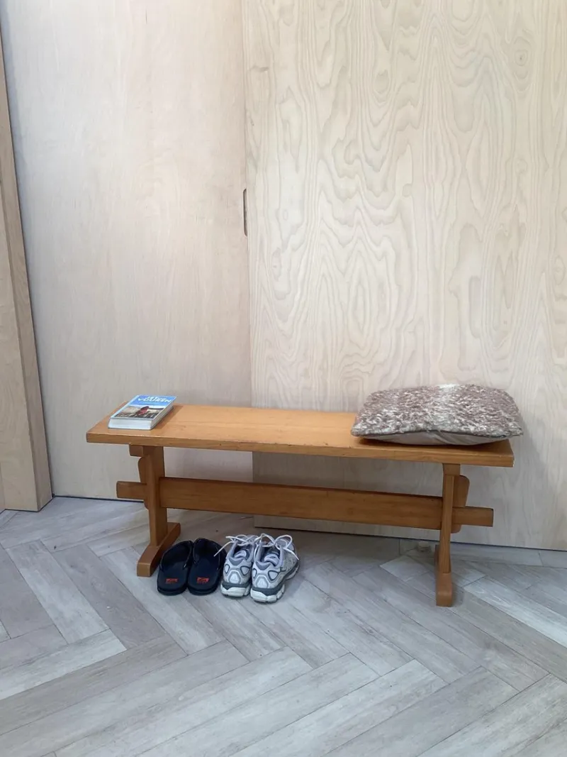 Discount Pamono Small Midcentury Modern Bench in Pine, 1970