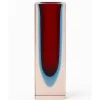 Discount Pamono Small Murano Sommerso Block Vase in Red, Blue & Pink, 1970s