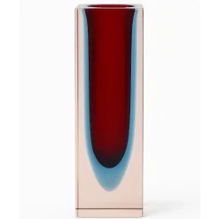 Discount Pamono Small Murano Sommerso Block Vase in Red, Blue & Pink, 1970s