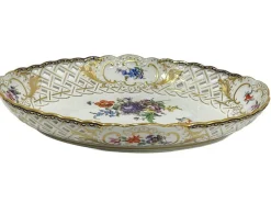 Discount Pamono Small Oval Meissen Porcelain Openwork Dish, 1920s