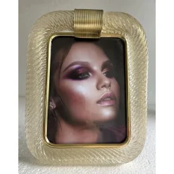 Pamono Small Picture Frame in Murano Glass and Brass by Simoeng><noscript><img width=
