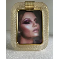 Pamono Small Picture Frame in Murano Glass and Brass by Simoeng><noscript><img width=